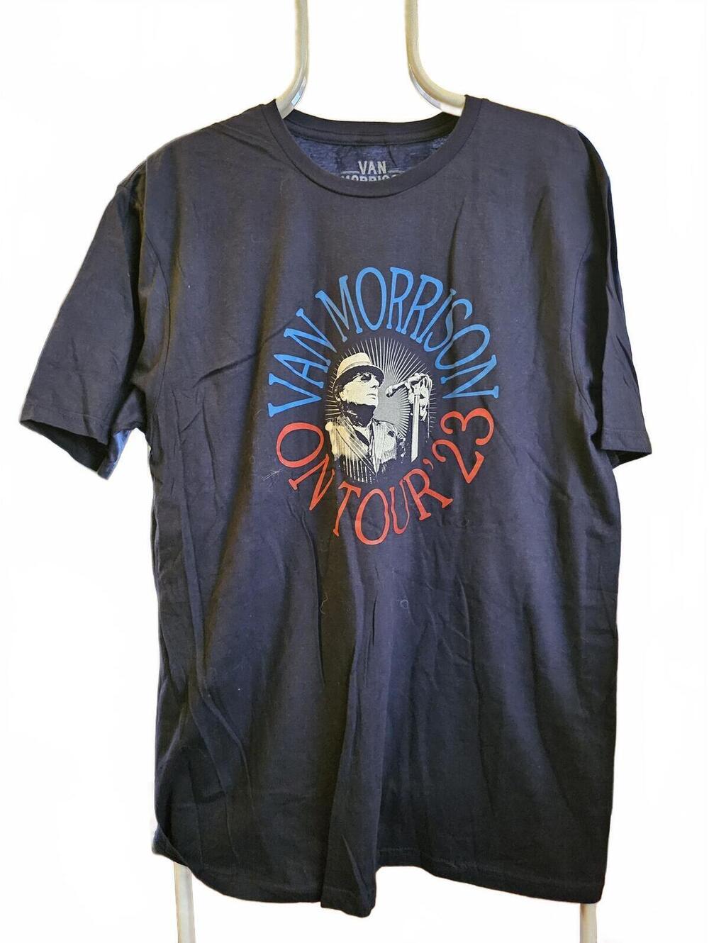 Van Morrison On Tour '23 2023 Concert Navy Blue Shirt New L - NWOT